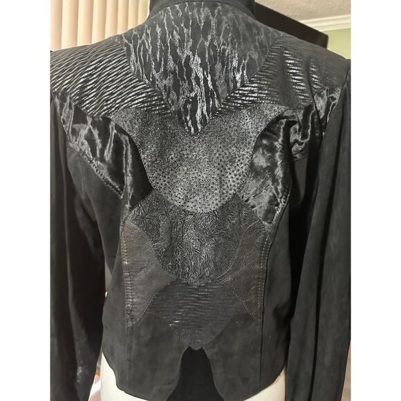 Jutta Covian Womens 80's Vintage Black Suede Jacket Size M-L E-40 U-12 - Picture 5 of 11